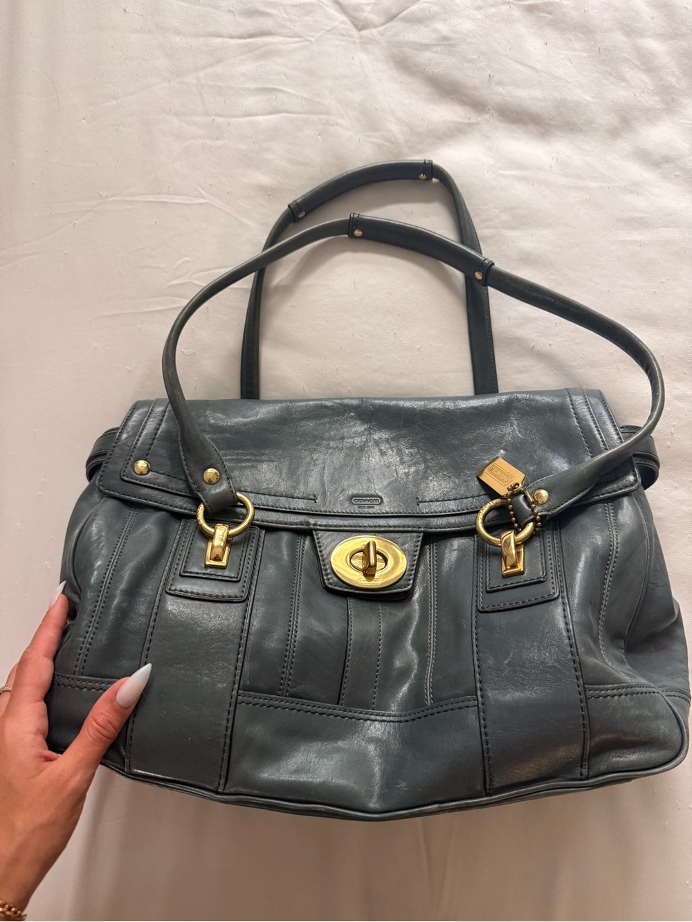 Coach Legacy Leather Bag with Gold Hardware